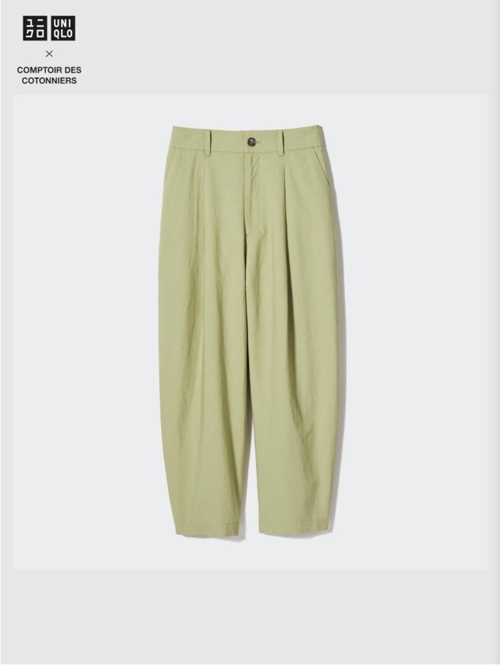 Uniqlo x Comptoir des Cotonniers Linen Blend Pleated Tapered Pants M Minimalist